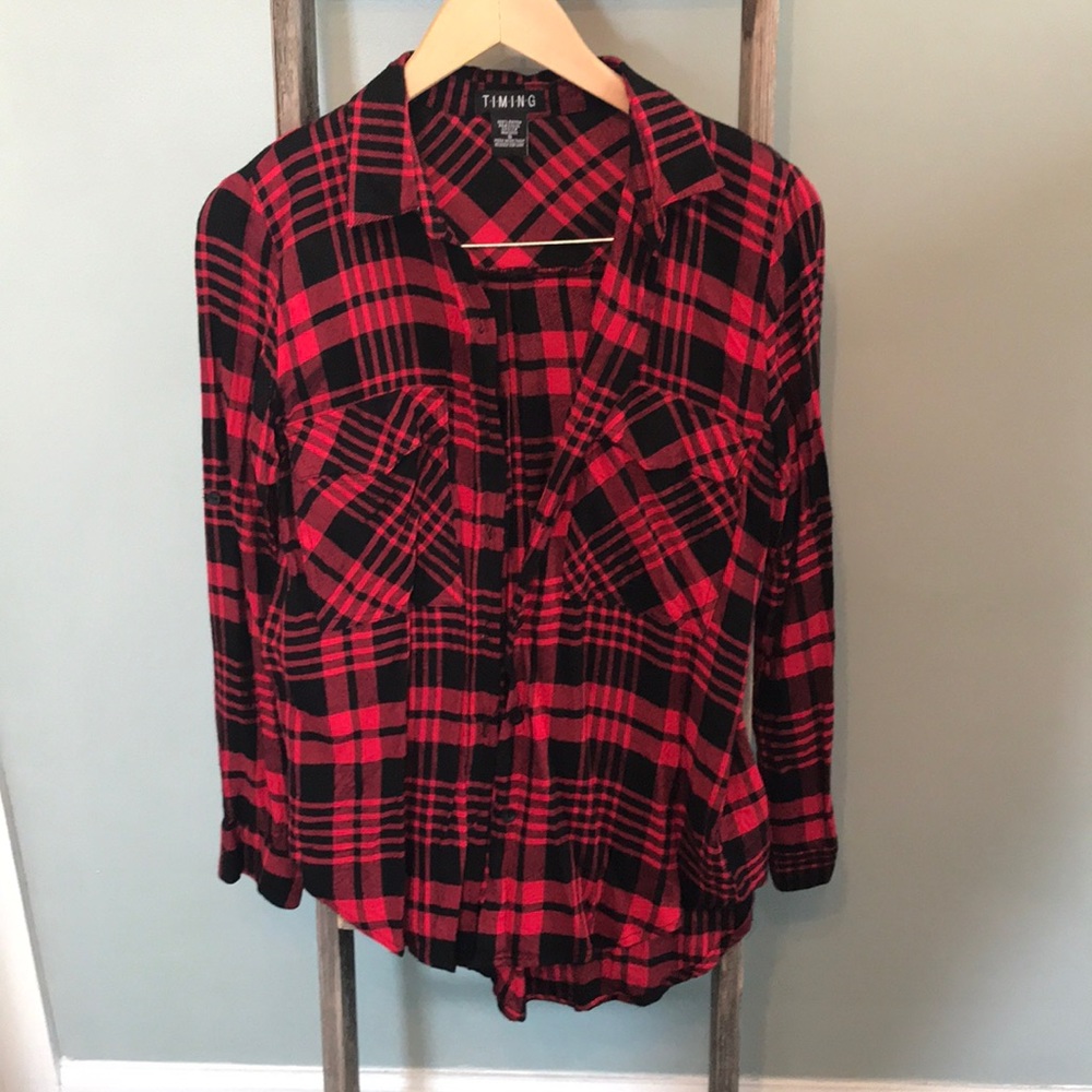 Red and black plaid button up!
